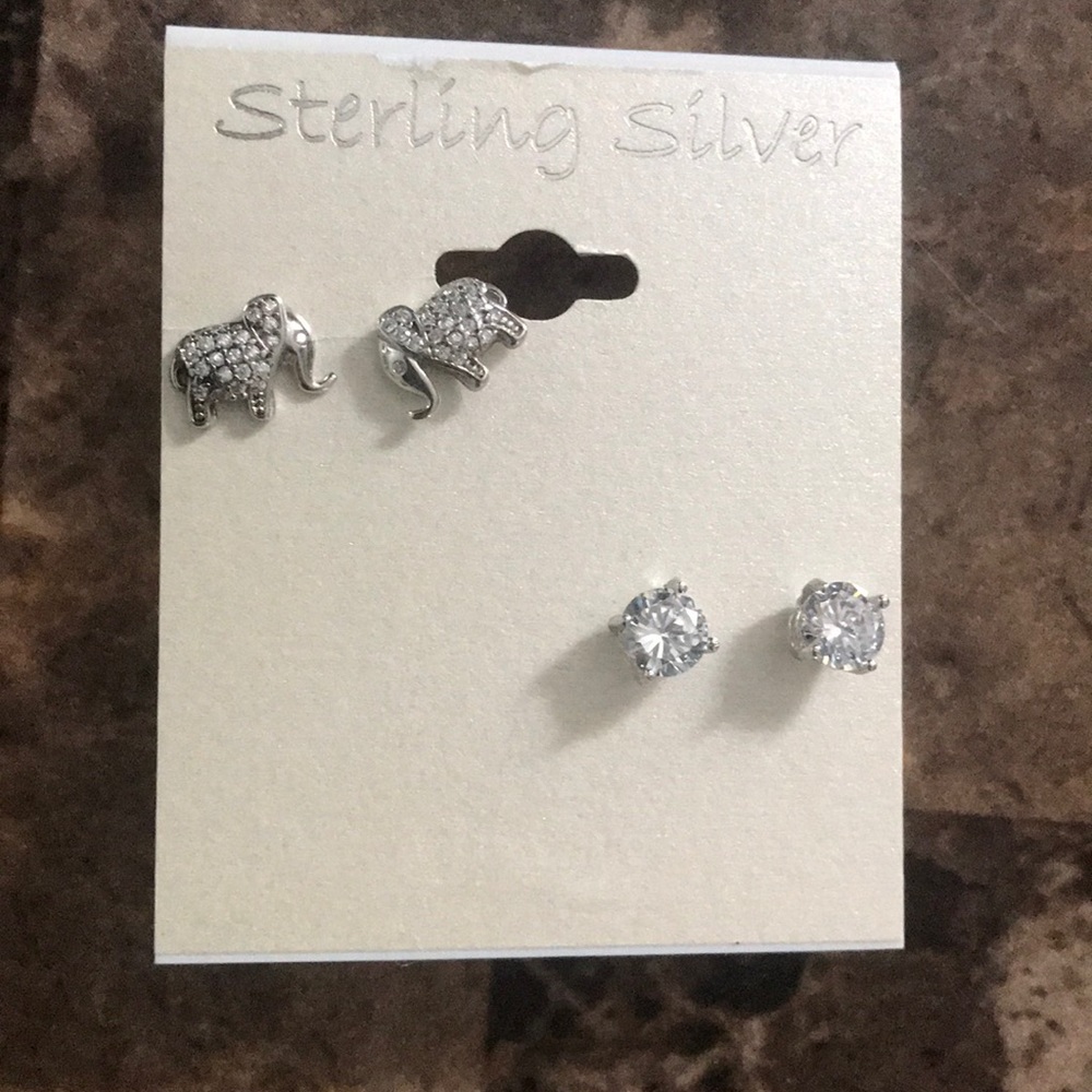 NWT Elephant Sterling silver earrings